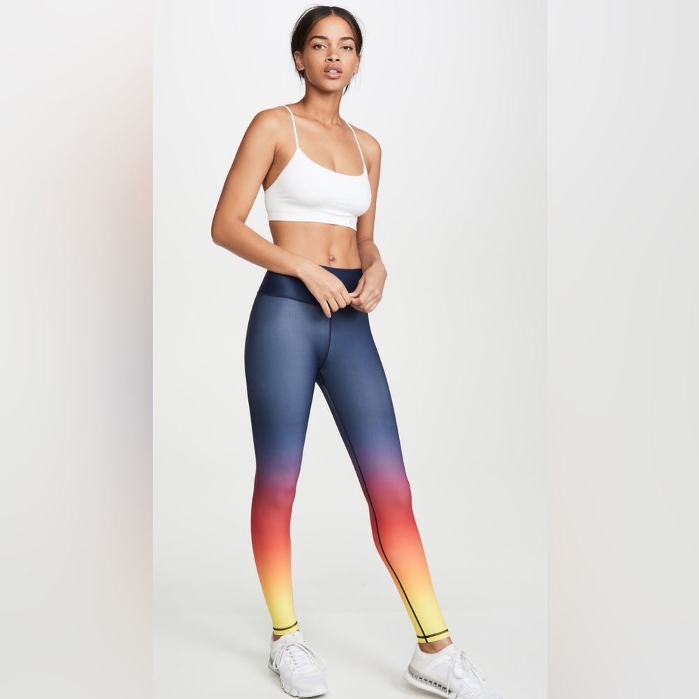 NWT Splits59 Navy/Crimson Ombré Kinney High Waisted Rise Leggings XS $104